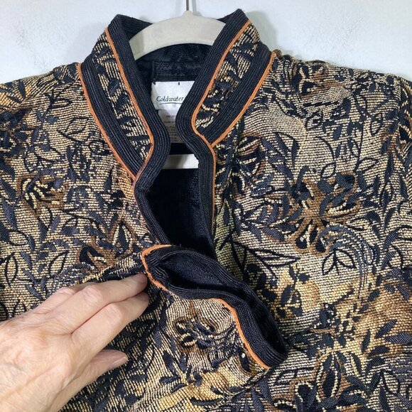 Womens Coldwater Creek Tapestry Jacket Brown Floral PM Polyester Viscose - Picture 5 of 8